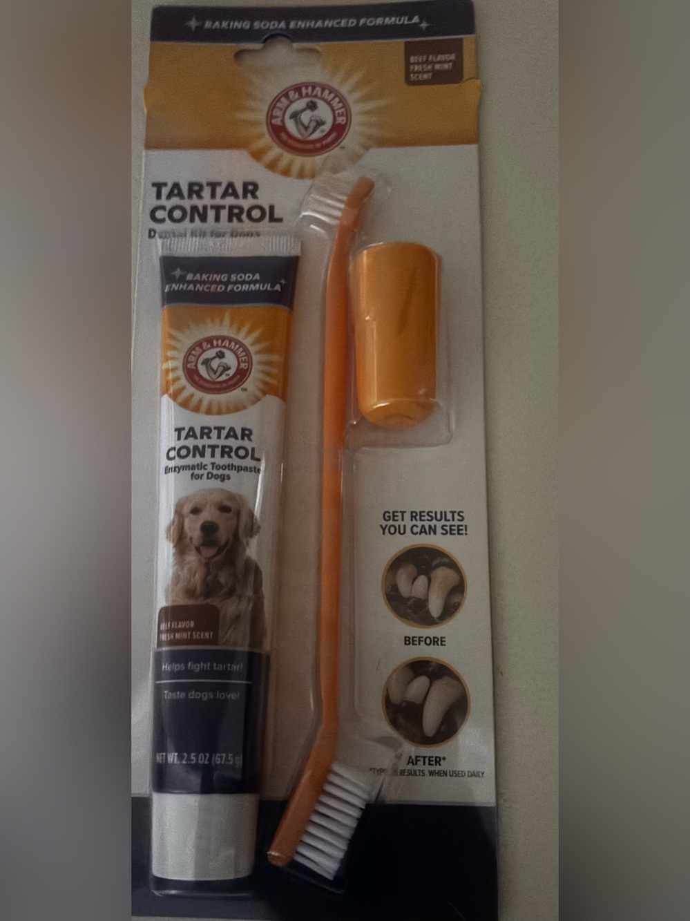 Arm & Hammer Products Tartar Control Beef Flavored Enzymatic Dog Dental Kit